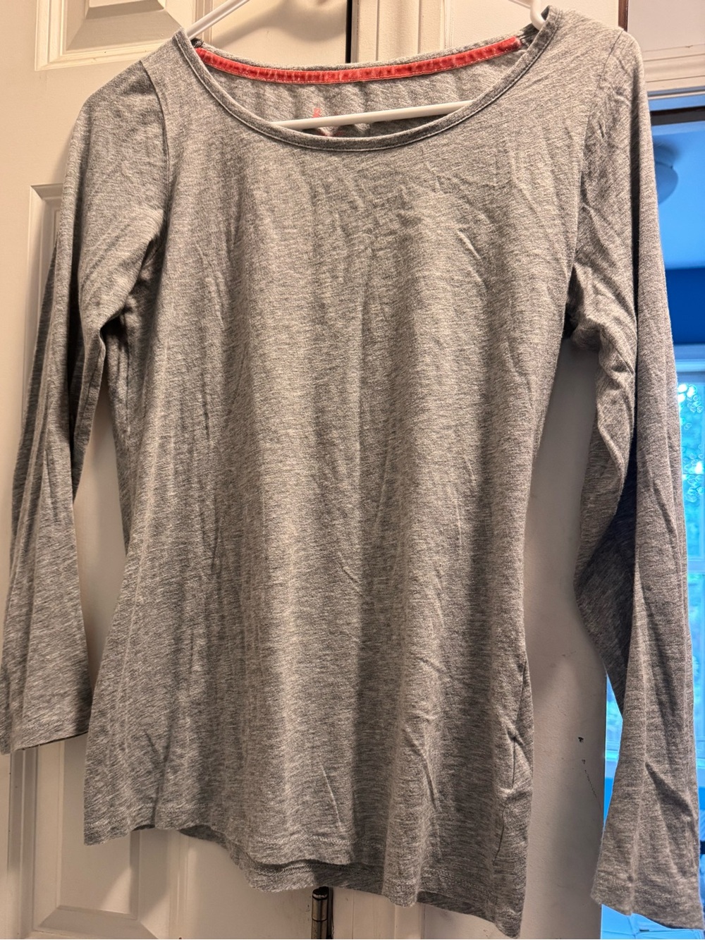 Boden Women's Long-Sleeve Scoop Neck Top - Light Gray Size S